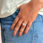 2.21 CTW Lab Grown Diamond Engagement Ring: 14K White Gold Halo Eternity Band