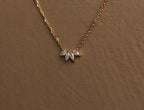 Moissanite Leaf Necklace: 10K Gold or Sterling Silver Dainty Jewelry