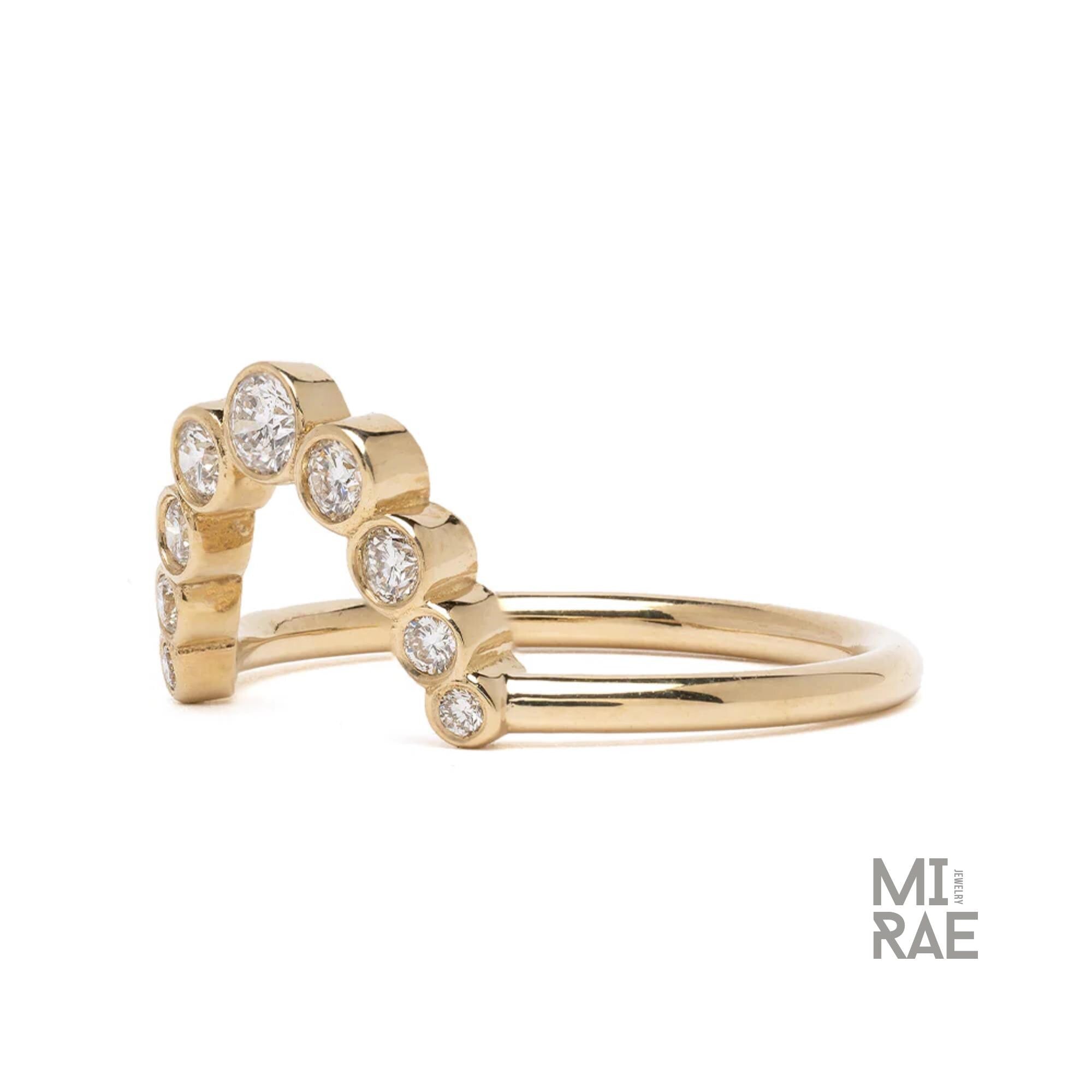 Curved Diamond Wedding Band: 0.25 CTW Lab Grown Diamonds, Solid Gold