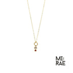 Dainty 14K Gold Diamond & Ruby Pendant Necklace: Minimalist Bezel Charm