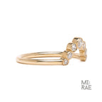 Lab Diamond Curved Wedding Ring: 14k Gold Bezel Nesting Band