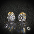 2 Carat Lab Grown Diamond Stud Earrings: Two-Tone Gold, F/VS