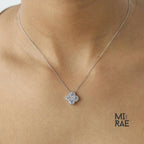 14K Solid Gold Diamond Clover Necklace: Dainty Floral Pendant