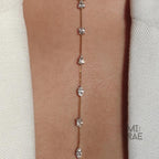 10K Yellow Gold Six Stone Diamond Lariat Necklace