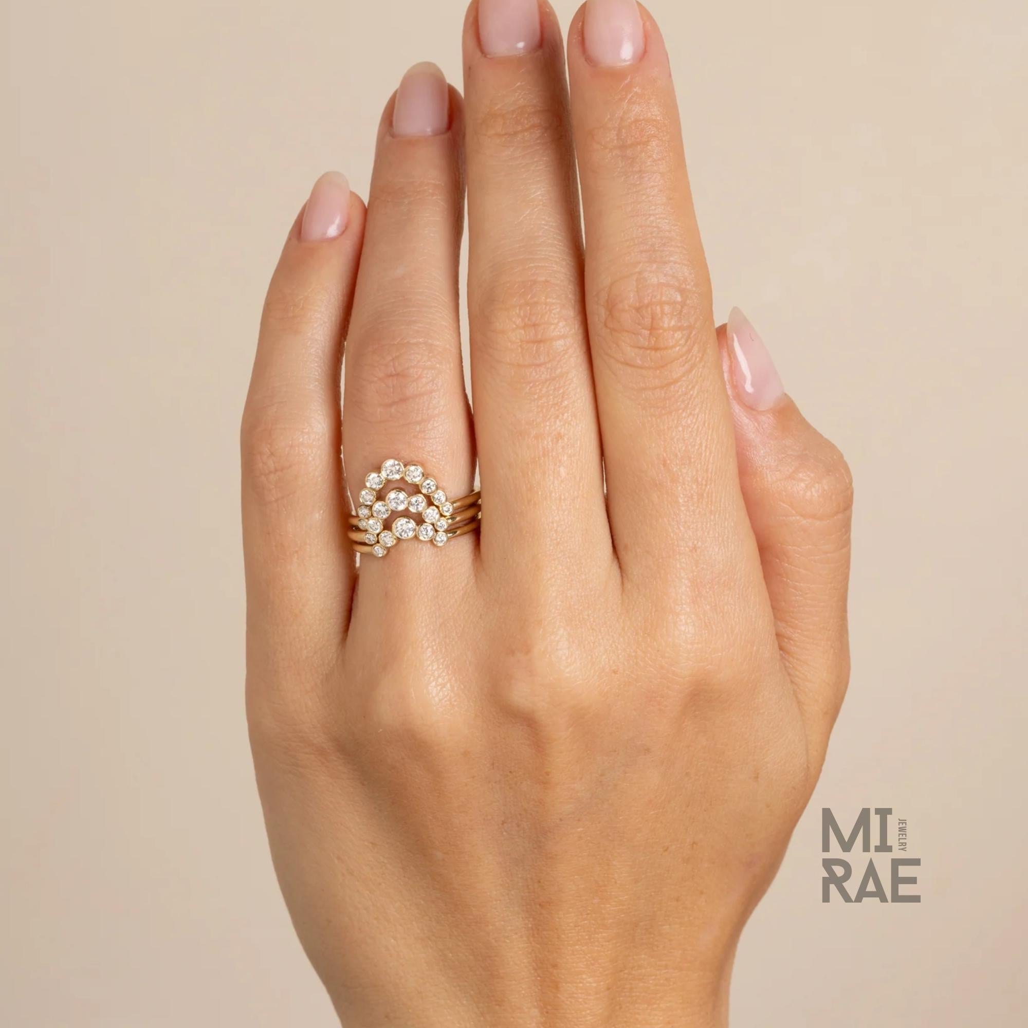 Dainty Lab Grown Diamond Wedding Band: Modern Bezel Stacking Ring