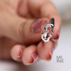 Silver Hands Heart Ring, Oxidized 925 Sterling Silver Heart Ring