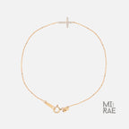 14K Gold Diamond Small Cross Bracelet, Dainty Minimalist Christian Jewelry, Solid Gold, Lab Grown Diamond, Dainty Stackable Bracelet