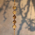 14K Gold Pave Lab Diamond Disc Bracelet: Stackable Chain Link