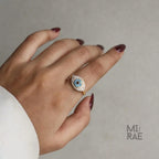 14k Gold Diamond Evil Eye Ring: Blue Sapphire Good Luck Charm