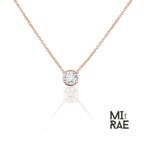 Handmade 10K Gold Moissanite Pendant Necklace: Round Solitaire, Silver Option