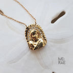 Divine Mother of Light Necklace | A Mother's Protection Medallion | Diamond Miraculous Pendant