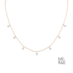 1 Carat Dainty Diamond Choker, Dangling Diamond Necklace, Diamond by the Yard