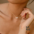Moissanite Leaf Necklace: 10K Gold or Sterling Silver Dainty Jewelry