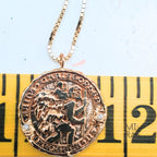 St. Christopher Miraculous Medallion | Patron Saint of Travel | Diamond Accent Gold Pendant