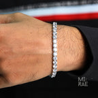 Dainty 14k Gold Tennis Bracelet: 3mm VVS Lab Diamond, Sterling Silver Chain