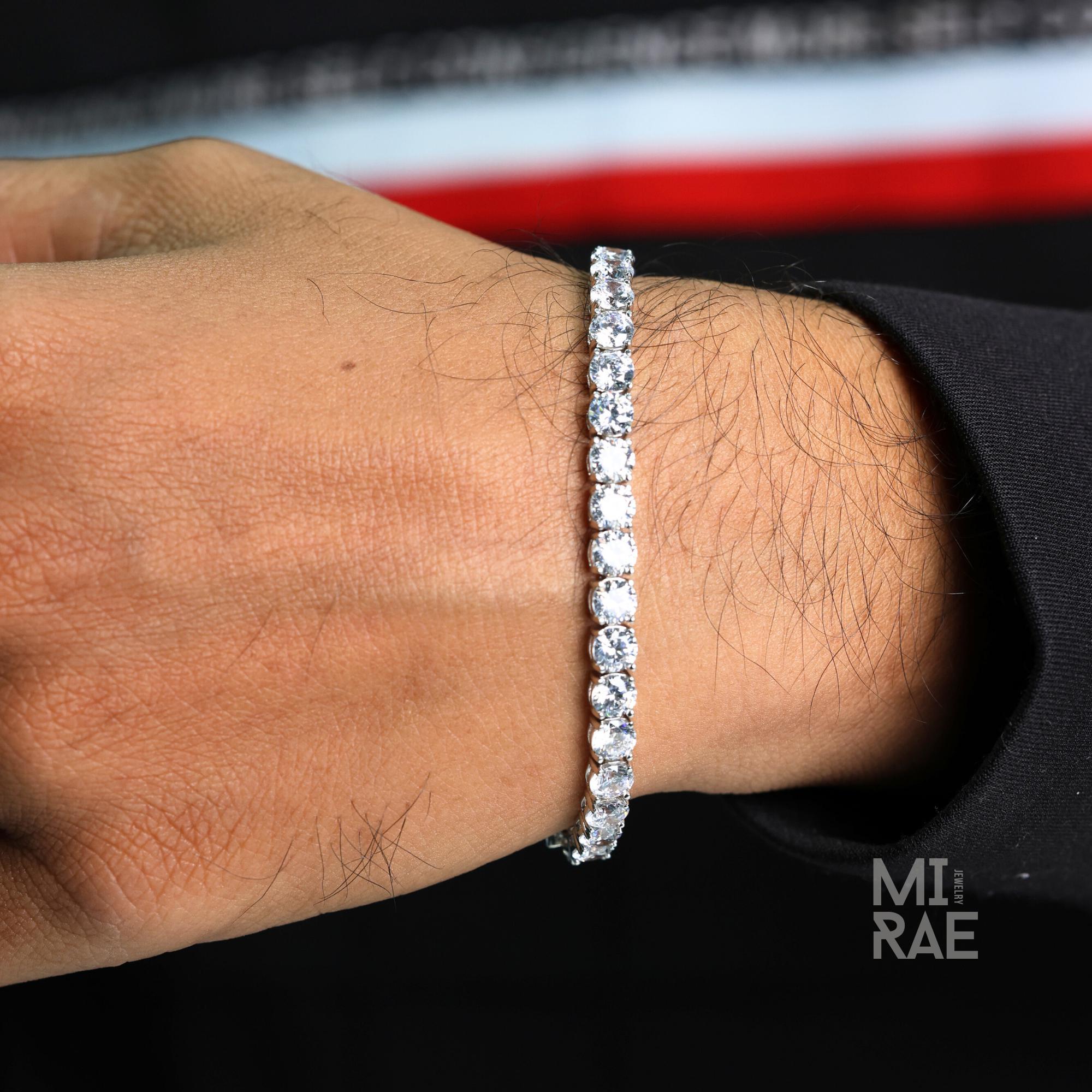 3 mm VVS Lab Diamond Sterling Silver Dainty Tennis Bracelet