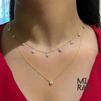Handmade 10K Gold Moissanite Pendant Necklace: Round Solitaire, Silver Option