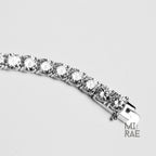 Dainty 14k Gold Tennis Bracelet: 3mm VVS Lab Diamond, Sterling Silver Chain