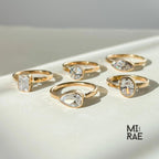1 Carat Lab Grown Diamond Bezel Ring: 14K Gold Solitaire Engagement