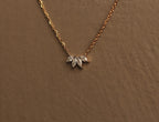 Moissanite Leaf Necklace: 10K Gold or Sterling Silver Dainty Jewelry