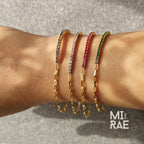 Half Tennis & Half Paperclip Chain Bracelet, Dainty Gold Minimalist Jewelry, Luxury Gift for Her, Stacking Adjustable Birthstone Link Chain