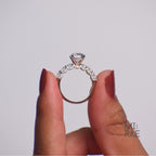 2.21 CTW Lab Grown Diamond Engagement Ring: 14K White Gold Halo Eternity Band