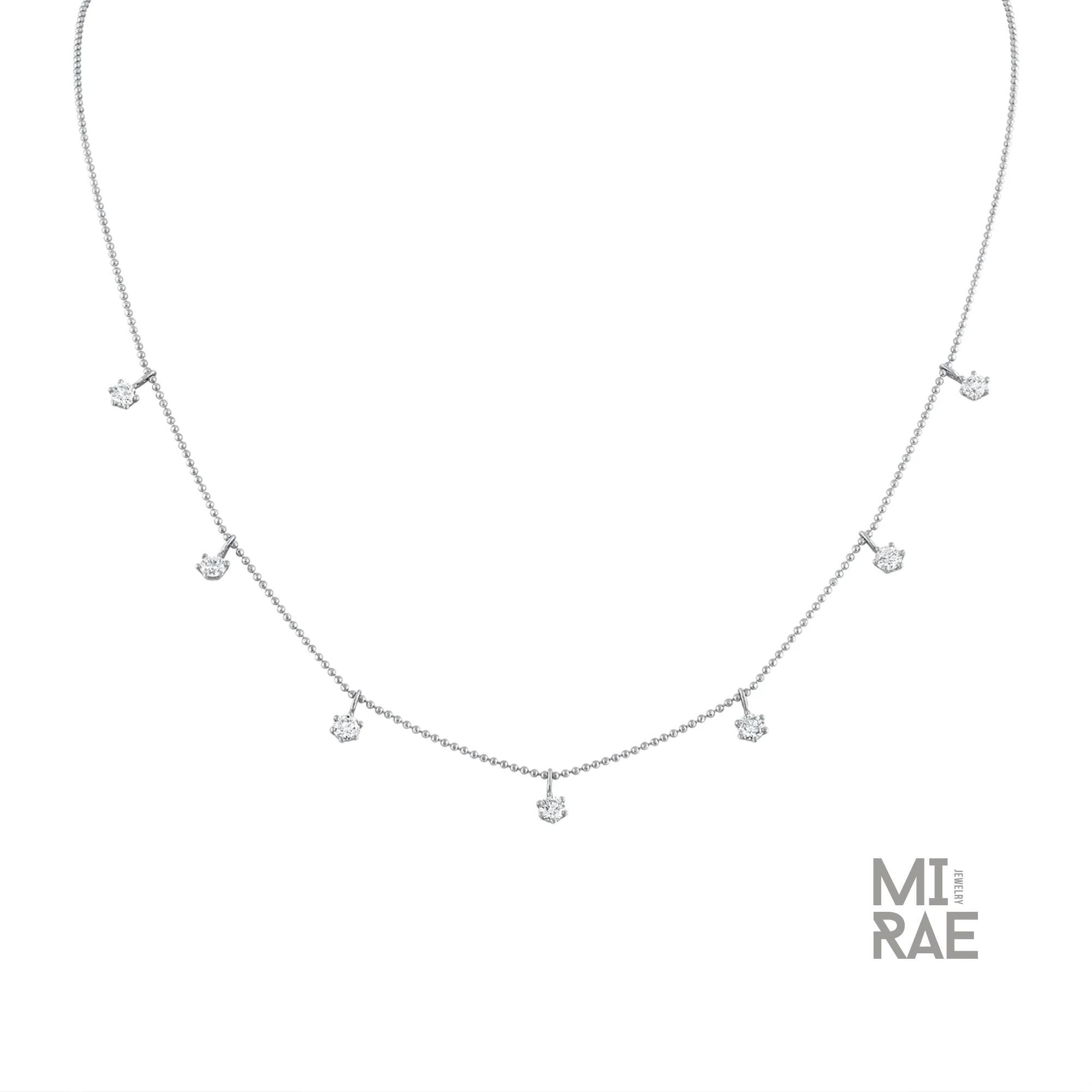 1 Carat Dainty Diamond Choker, Dangling Diamond Necklace, Diamond by the Yard