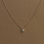 Dainty Snowflake Moissanite Pendant Necklace: 10K Gold & Sterling Silver