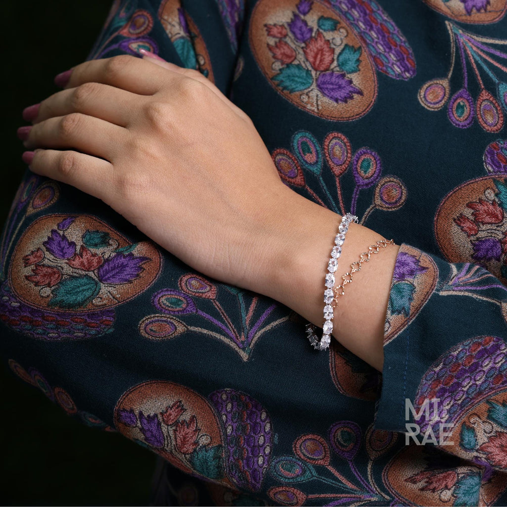 Moissanite or Cubic Zirconia Tennis Bracelet 925 Sterling Silver Minimalist Bridal Jewelry Bridesmaid Gift Dainty Chain