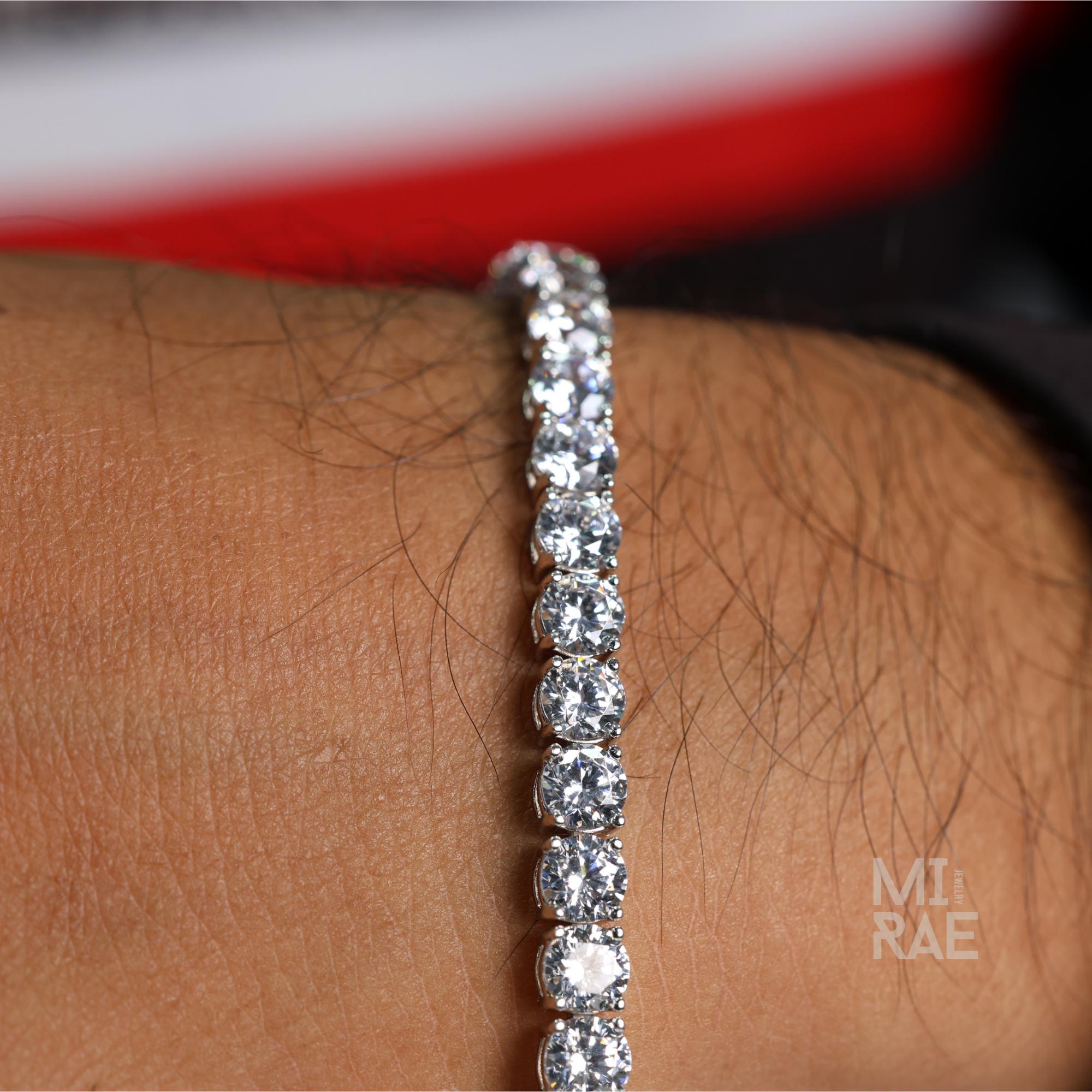 3 mm VVS Lab Diamond Sterling Silver Dainty Tennis Bracelet