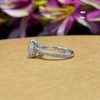 1 Ct Oval Moissanite Engagement Ring: Sterling Silver & 10K Gold
