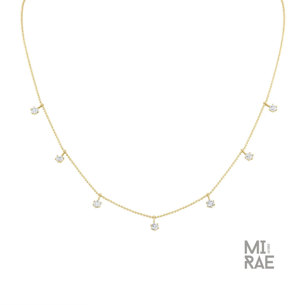 1 Carat Dainty Diamond Choker, Dangling Diamond Necklace, Diamond by the Yard