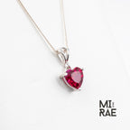 Ruby Heart Pendant Necklace: 10K Gold & Sterling Silver, Ethical Gemstone