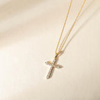 10K Gold Moissanite Cross Pendant: Dazzling Religious Necklace