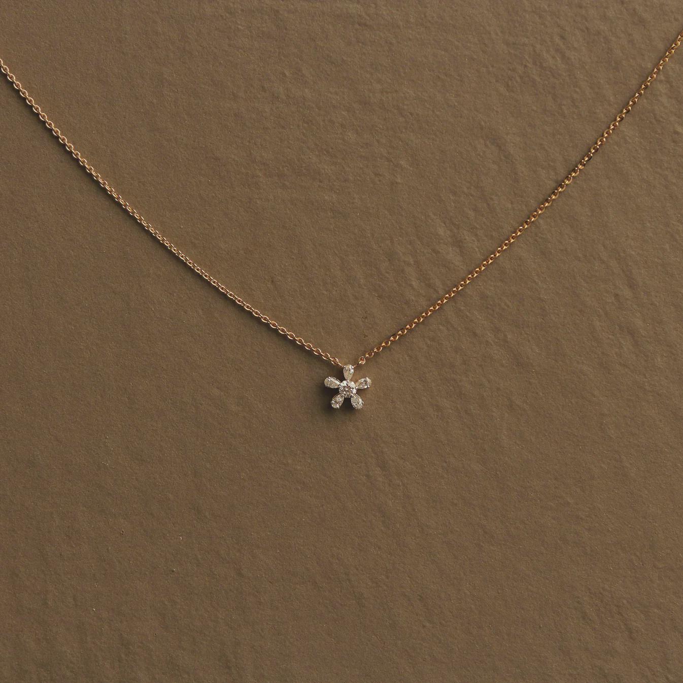 Dainty Snowflake Moissanite Pendant Necklace: 10K Gold & Sterling Silver