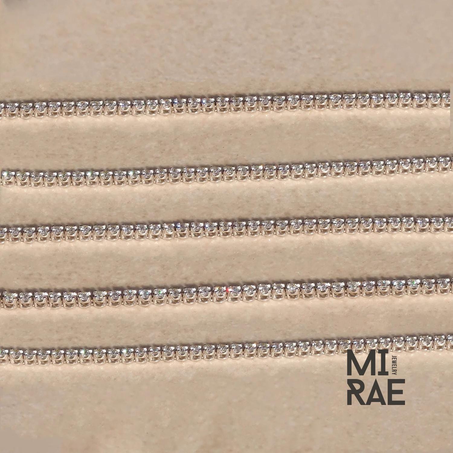 Lab Grown Diamond Tennis Bracelet: Dainty Sterling Silver Infinity Chain