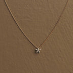 Dainty Snowflake Moissanite Pendant Necklace: 10K Gold & Sterling Silver