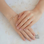 Oval Cut Lab Grown Diamond Engagement Ring in Open Gap Bypass Setting, Two Stone Band Ring, 14K Gold Wedding Ring, Finger Wrap Ring