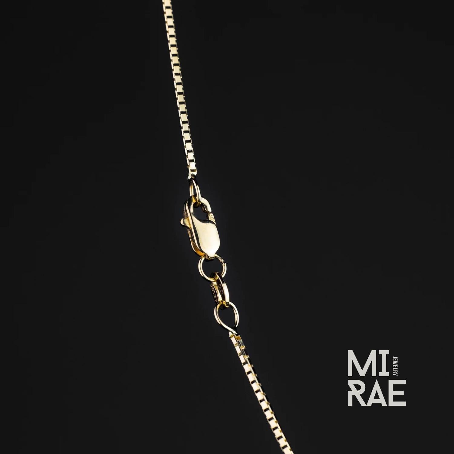 1mm Sterling Silver & 10K Gold Box Chain: Minimalist Layering Necklace