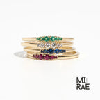 Gold Gemstone Birthstone Ring: Emerald, Ruby, Sapphire, Diamond