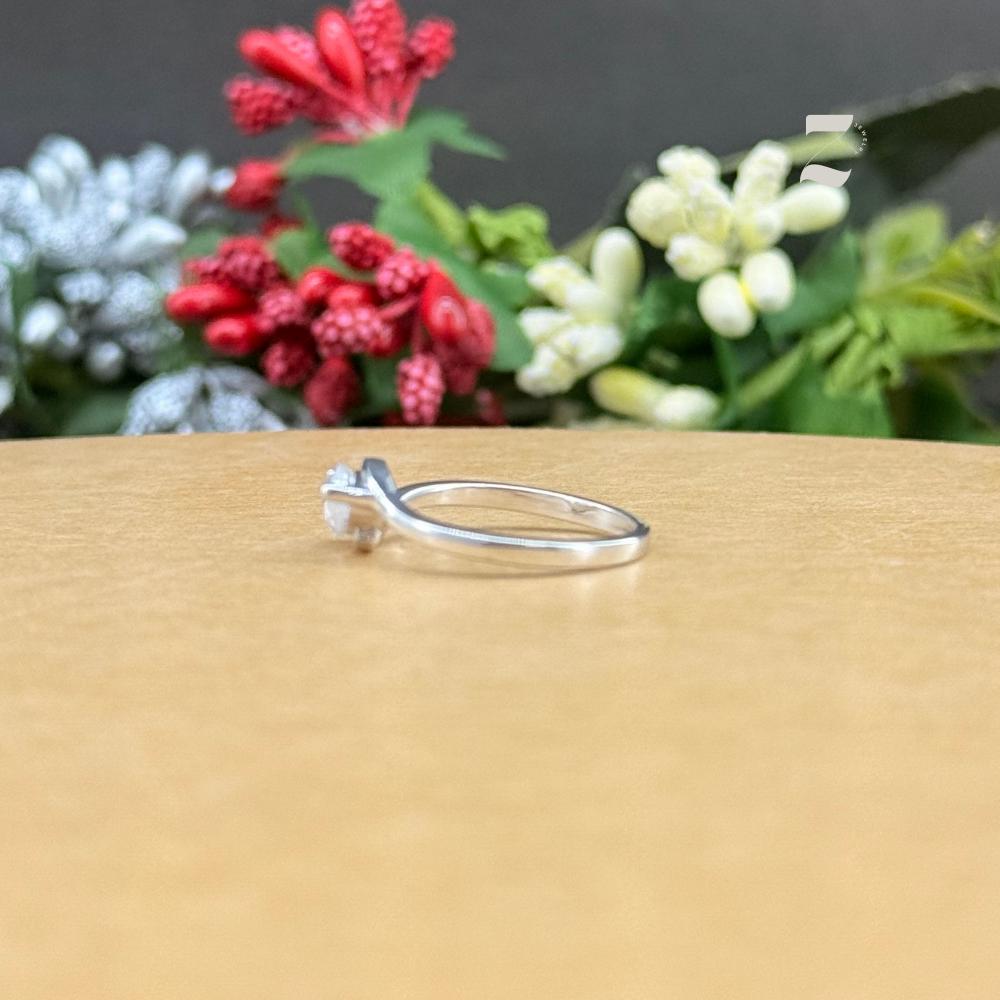 Marquise Moissanite Engagement Ring: 1Ct Silver & 10K Gold Bypass Solitaire