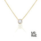 Handmade 10K Gold Moissanite Pendant Necklace: Round Solitaire, Silver Option
