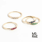Gold Gemstone Birthstone Ring: Emerald, Ruby, Sapphire, Diamond