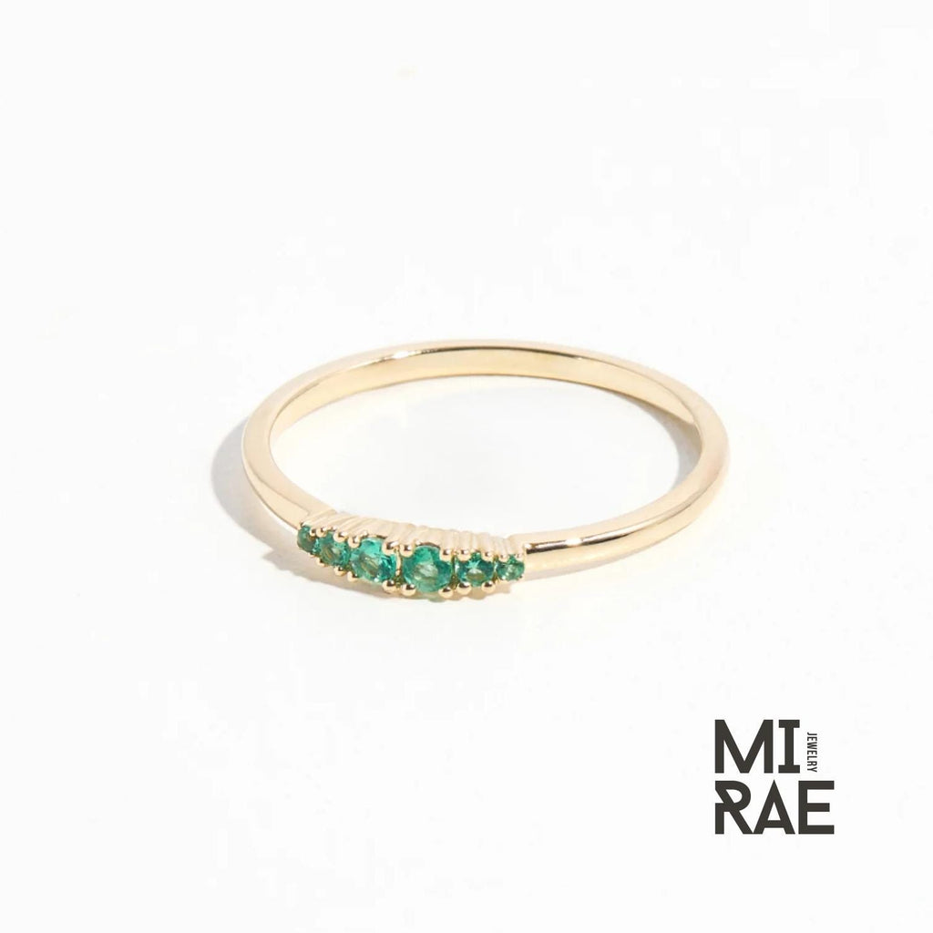 Gold Gemstone Birthstone Ring: Emerald, Ruby, Sapphire, Diamond