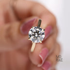 3 Carat Round Lab Diamond Solitaire Engagement Ring, 14k Gold, IGI Certified