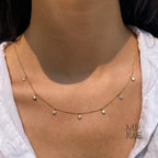 1 Carat Dainty Diamond Choker, Dangling Diamond Necklace, Diamond by the Yard