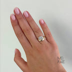 2 Carat Oval Lab Grown Diamond Engagement Ring: 14k Gold East West Solitaire