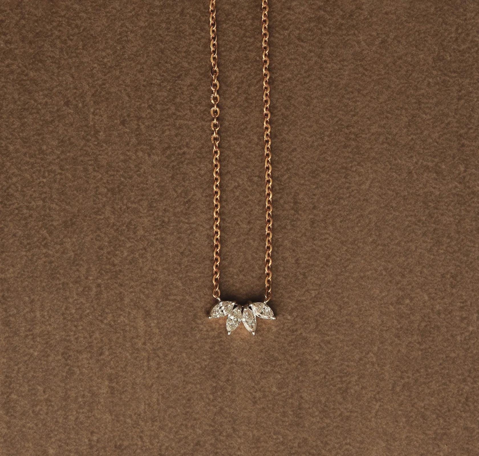Moissanite Leaf Necklace: 10K Gold or Sterling Silver Dainty Jewelry