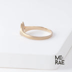 10K Gold Bunny Signet Ring: Diamond or Ruby Accent, Dainty Animal Jewelry