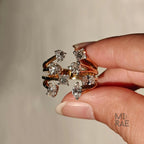 14k Yellow Gold Moissanite Ring: Multi Shape Solaris Design, 2.25 Carat